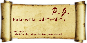 Petrovits Járfás névjegykártya